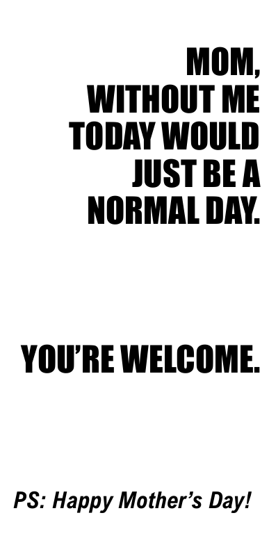 "Just a Normal Day" Mother's Day Gift Wine Tag